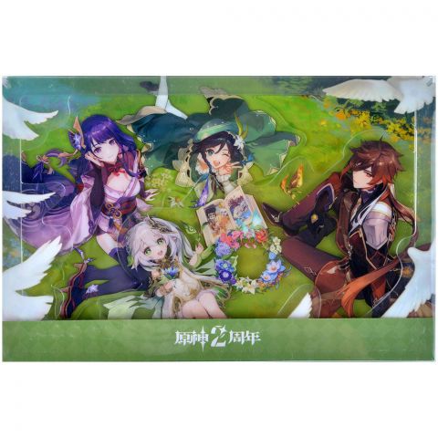 Акриловый дисплей Genshin Impact 2nd Anniversary Congratulatory Art Acrylic Display
